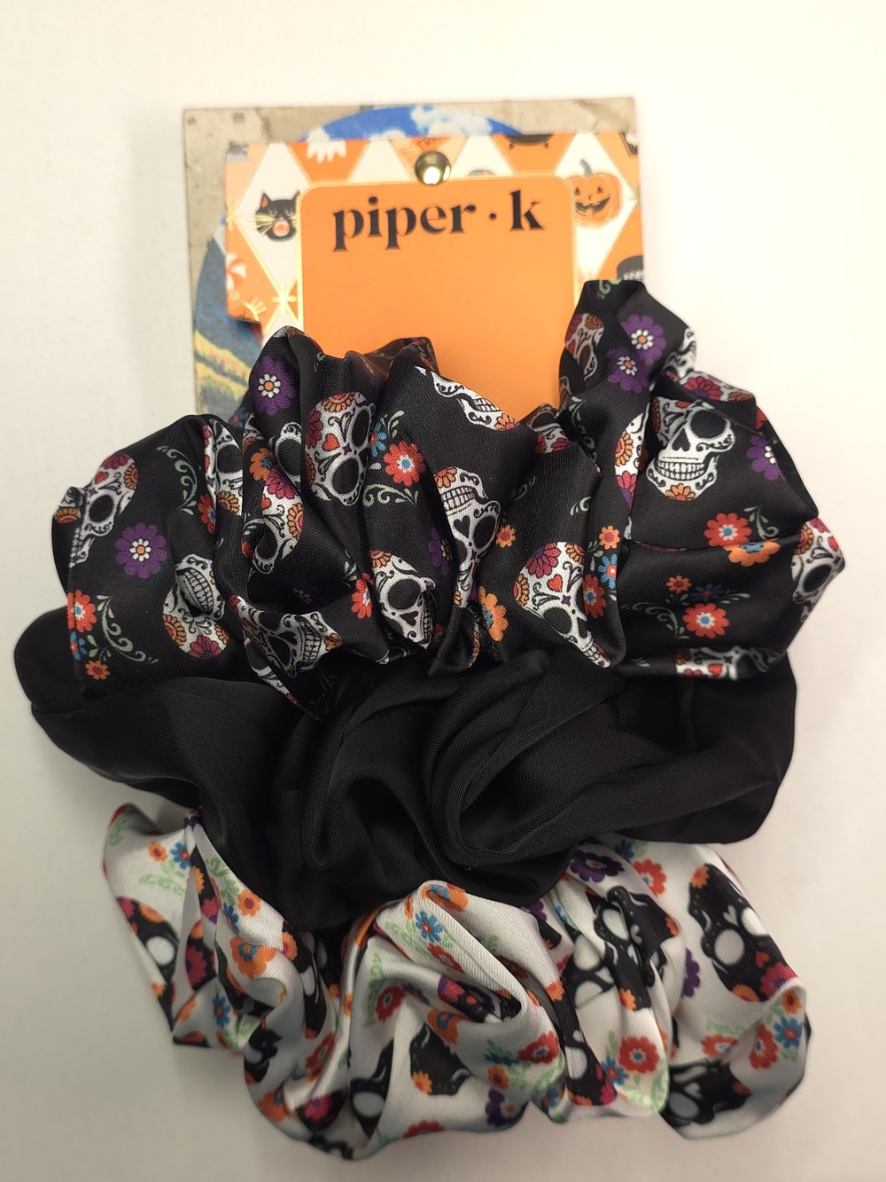 3pc Piper K Sugar Skull Scrunchies